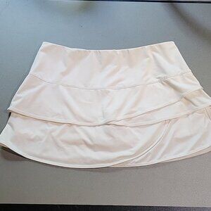 LUCKY IN LOVE white skort Scallop Tennis Skirt 14" - white sz XL EUC